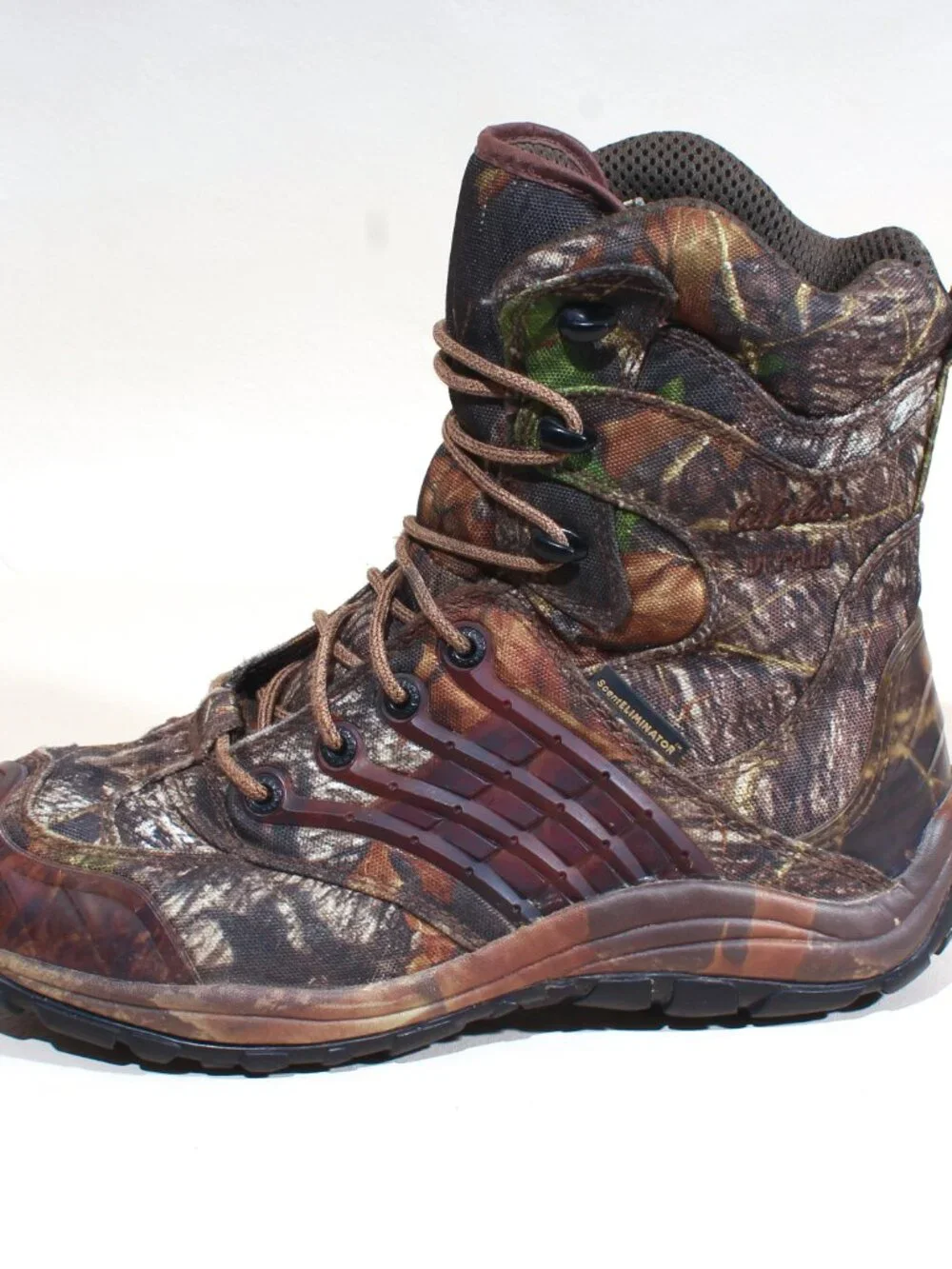 Mens Cabelas Hunting Boots Size 8.5 Ultra Dry-Plus Insulated Camo Hiking Boot
